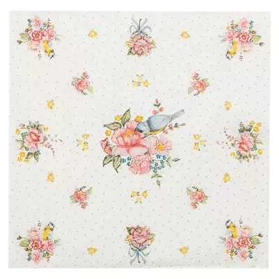 Clayre & Eef Servietten Papier 33x33 cm (20) Grün Rosa Papier Blumen