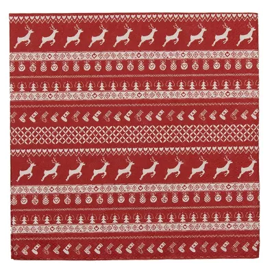 Clayre & Eef Servietten Papier 33x33 cm (20) Rot Papier Rentier