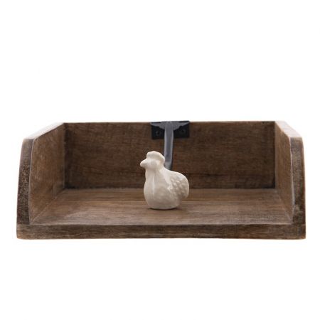 Clayre & Eef Serviettenklammer 20x18x6 cm Braun Holz