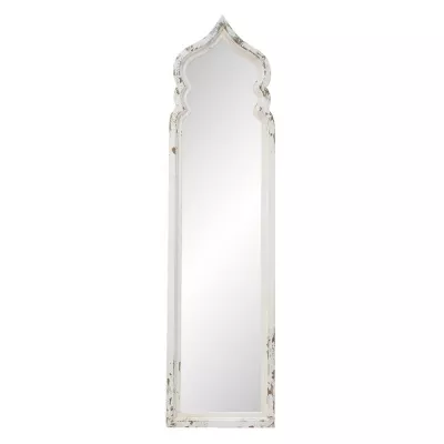 Clayre & Eef Standspiegel 48x186 cm Weiß Holz Glas Rechteckig Spiegel