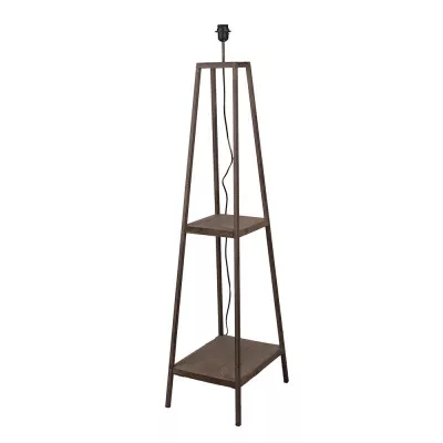 Clayre & Eef Stehlampe 39x28x134 cm Braun Holz Metall Quadratisch Stehender Lampe