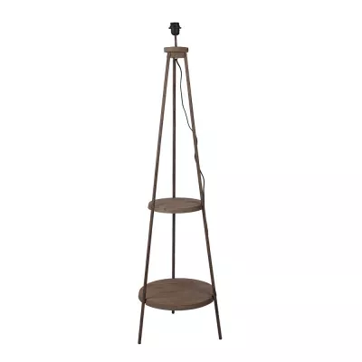 Clayre & Eef Stehlampe Ø 38x150 cm Braun Holz Metall Rund Stehender Lampe