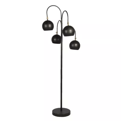 Clayre & Eef Stehlampe Ø 50x175 cm Schwarz Metall Rechteckig Stehender Lampe
