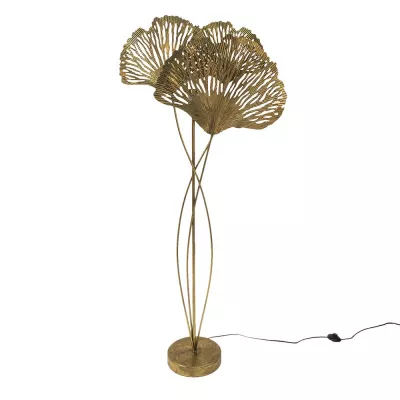Clayre & Eef Stehlampe Ø 62x161 cm Goldfarbig Metall Stehender Lampe
