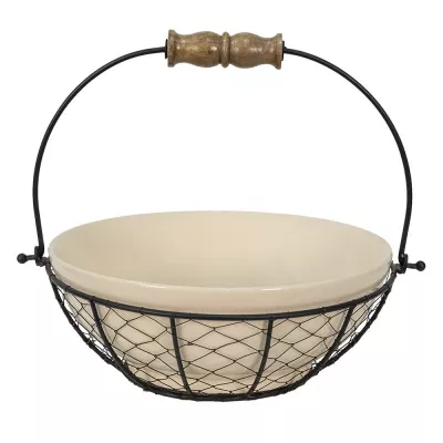 Clayre & Eef Suppenschüssel Ø 25x9 cm Beige Keramik