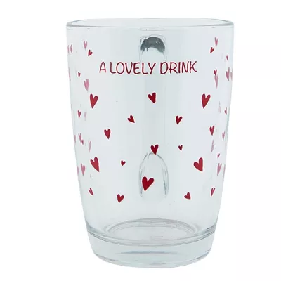 Clayre & Eef Teeglas 300 ml Rot Glas Herzen