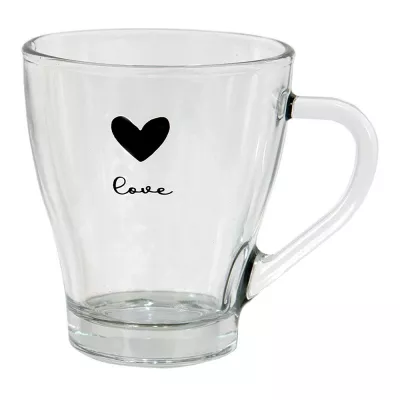 Clayre & Eef Teetassen 200 ml Glas Herzen