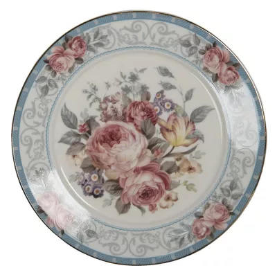 Clayre & Eef Teller Ø 21 cm Weiß Porzellan