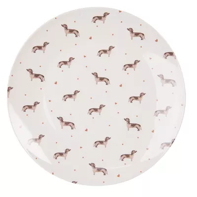 Clayre & Eef Teller Ø 26 cm Beige Braun Porzellan