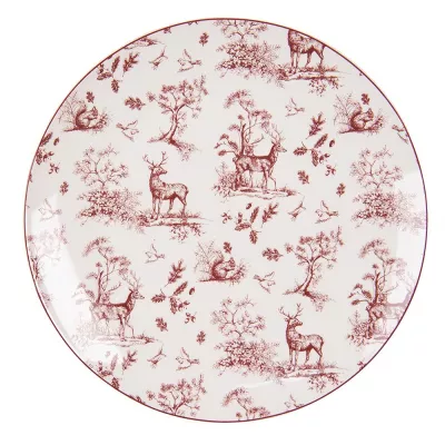 Clayre & Eef Teller Ø 26 cm Schwarz Rosa