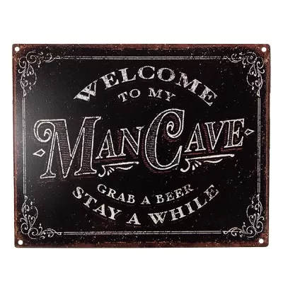 Clayre & Eef Textschild 25x20 cm Schwarz Metall