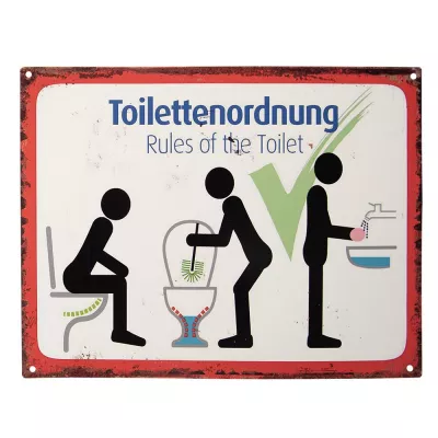 Clayre & Eef Textschild 33x25 cm Weiß Rot Metall