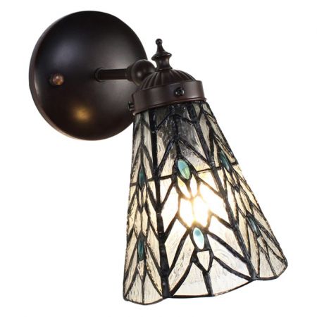 Tiffany Wandlampe 17x12x23 cm  Glas Metall Rund Wandleuchte Stimmungslampe