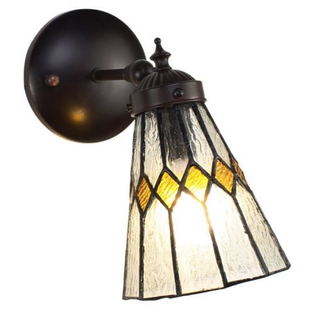 Tiffany Wandlampe 17x12x23 cm  Glas Metall Rund Wandleuchte Stimmungslampe