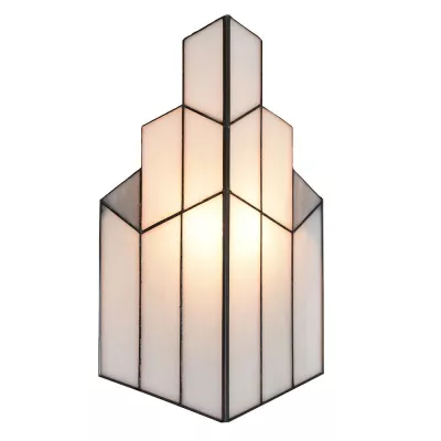 Clayre & Eef Tiffany Wandlampe 36x4x21 cm  Weiß Glas Wandleuchte Stimmungslampe