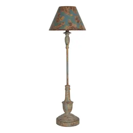 Clayre & Eef Tischlampe Ø 22x71 cm Blau Braun Metall Schreibtischlampe