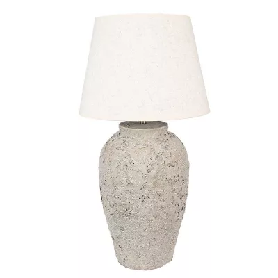 Clayre & Eef Tischlampe Ø 35x68 cm Grau Terrakotta Schreibtischlampe