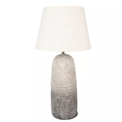 Clayre & Eef Tischlampe Ø 35x70 cm Grau Terrakotta Schreibtischlampe