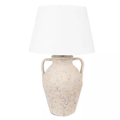 Clayre & Eef Tischlampe Ø 40x65 cm Beige Terrakotta Schreibtischlampe