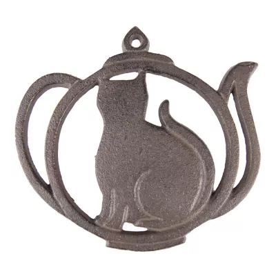 Clayre & Eef Topfuntersetzer Teekanne 15x15x1 cm Braun