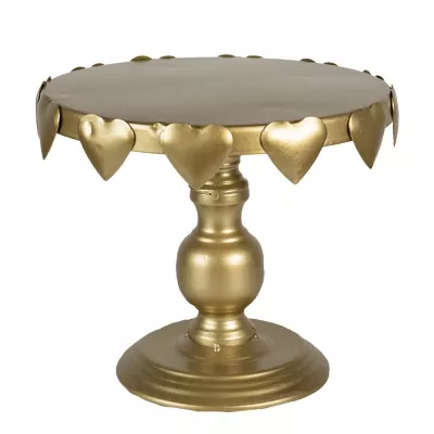 Clayre & Eef Tortenständer auf Fuß Ø 26x22 cm Goldfarbig Eisen Etagere