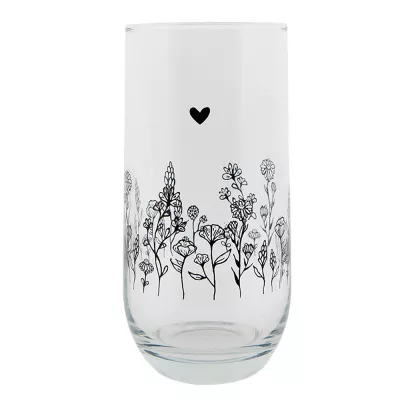 Clayre & Eef Trinkbecher 280 ml Glas Blumen