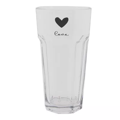 Clayre & Eef Trinkbecher 320 ml Glas Herzen
