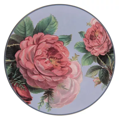 Clayre & Eef Unterteller Ø 33 cm Blau Rosa Kunststoff Blumen