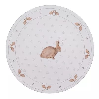 Clayre & Eef Unterteller Ø 33 cm Weiß Kunststoff Kaninchen