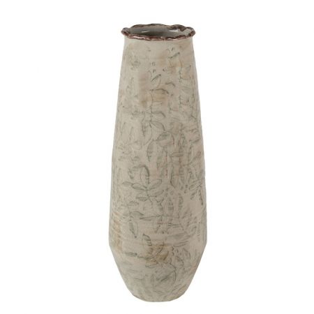 Clayre & Eef Vase Ø 14x40 cm Grün Beige Keramik