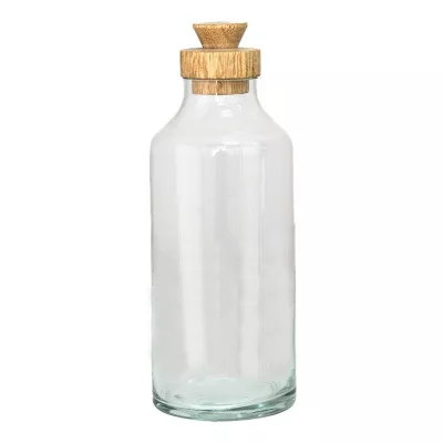 Clayre & Eef Vorratsdose Ø 7x21 cm Glas Holz Vorratsglas