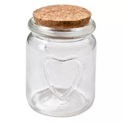 Clayre & Eef Vorratsglas Ø 6x8 cm Transparant Glas Herzen Vorratsdose