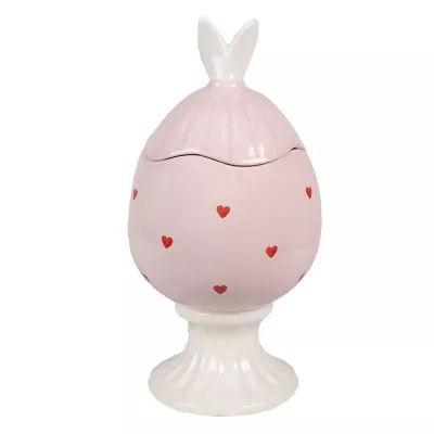 Clayre & Eef Vorratsglas Ei Ø 13x25 cm Rosa Keramik Oval
