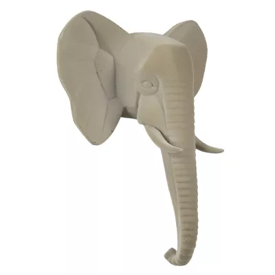 Clayre & Eef Wand Deko Elefant 17x8x21 cm Beige