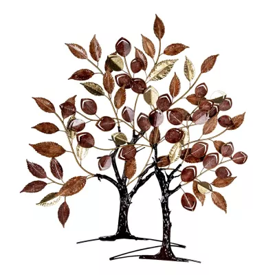 Clayre & Eef Wanddeko Baum 94x92 cm Rot Braun Metall
