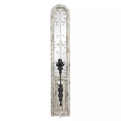 Clayre & Eef Wandlampe 22x19x131 cm  Grau Holz Metall Wandleuchte