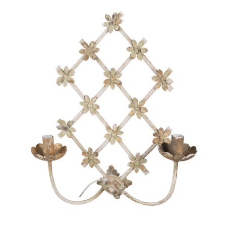 Clayre & Eef Wandlampe 43x16x55 cm Beige Goldfarbig Metall Wandleuchte