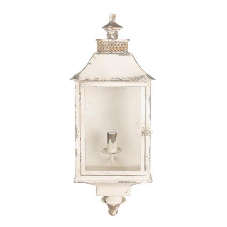 Clayre & Eef Wandleuchte 25x17x62 cm Beige Eisen Glas Wandlampe