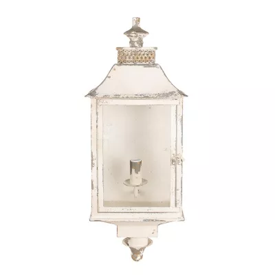 Clayre & Eef Wandleuchte 25x17x62 cm Beige Eisen Glas Wandlampe