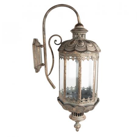 Clayre & Eef Wandleuchte 29x23x65 cm Kupferfarbig Eisen Glas Wandlampe