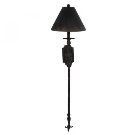 Clayre & Eef Wandleuchte 31x32x117 cm Schwarz Braun Eisen Wandlampe