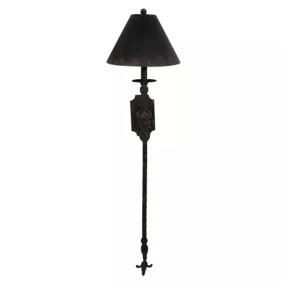 Clayre & Eef Wandleuchte 31x32x117 cm Schwarz Braun Eisen Wandlampe