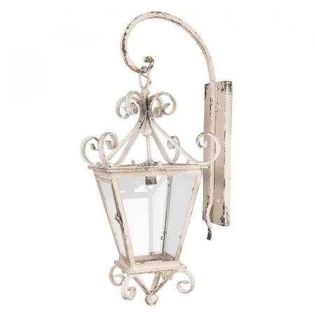 Clayre & Eef Wandleuchte 31x39x79 cm Beige Eisen Glas Wandlampe