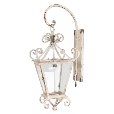 Clayre & Eef Wandleuchte 31x39x79 cm Beige Eisen Glas Wandlampe