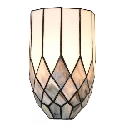 Clayre & Eef Wandleuchte Tiffany 18x27 cm Grau Glas Tiffany Lampen