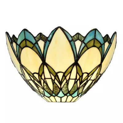 Clayre & Eef Wandleuchte Tiffany 30x15x18 cm Beige Blau Glas Tiffany Lampen
