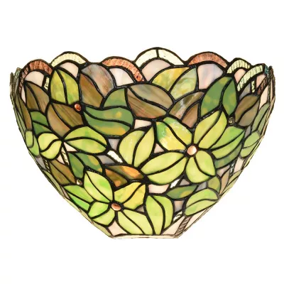Clayre & Eef Wandleuchte Tiffany 30x15x18 cm Grün Glas Tiffany Lampen