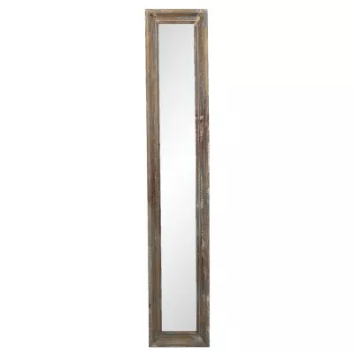 Clayre & Eef Wandspiegel 23x128 cm Braun Holz Rechteckig Spiegel Groß Schminkspiegel