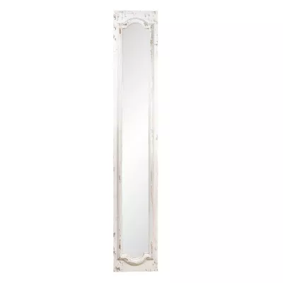 Clayre & Eef Wandspiegel 30x176 cm Weiß Holz Rechteckig Spiegel Groß Schminkspiegel