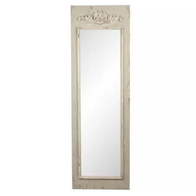 Clayre & Eef Wandspiegel 56x176 cm Grau Holz Rechteckig Spiegel Groß Schminkspiegel